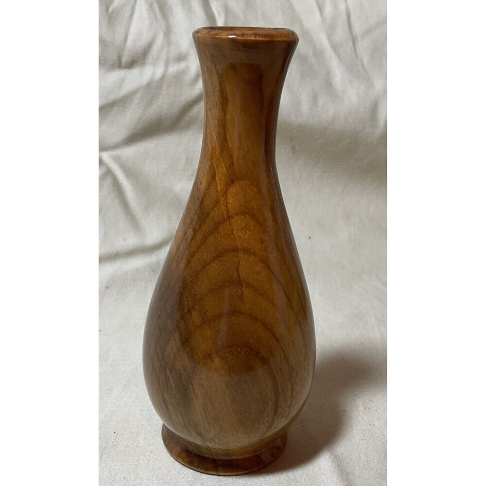 Vintage Myrtlewood Carved Wooden Vase